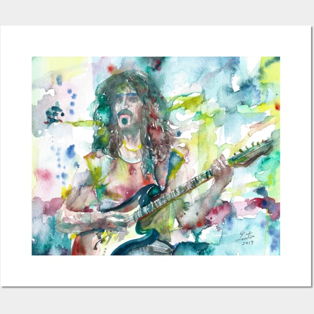 FRANK ZAPPA watercolor portrait .7 Wall Art by lautir